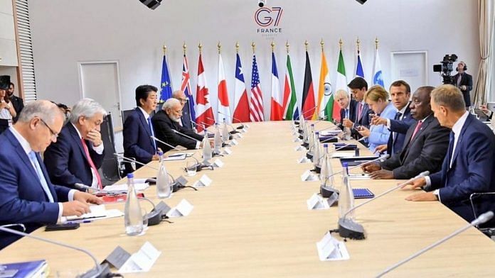 Prime Minister Narendra Modi with leaders of the G7 nations in 2019 | File photo | Twitter/@narendramodi
