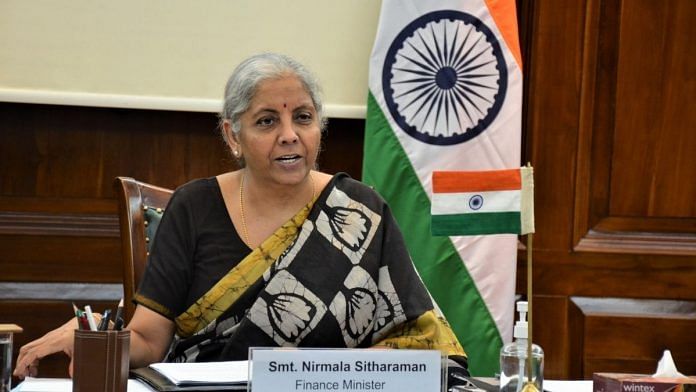 File photo of Finance Minister Nirmala Sitharaman | Twitter/@FinMinIndia