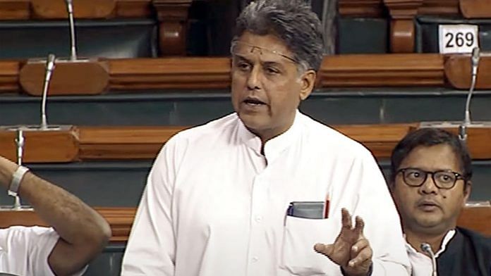 Congress MP Manish Tewari speaks in the Lok Sabha during the second part of Budget Session of Parliament, in New Delhi on 5 April 2022 | Photo: ANI