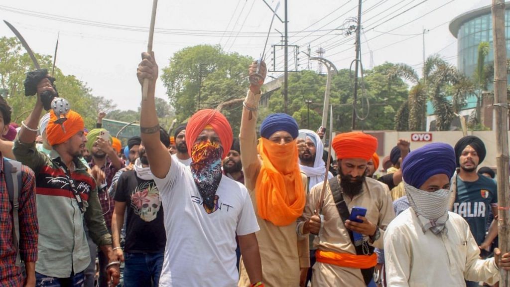 Sikh protesters after the 29 April clash in Patiala | PTI