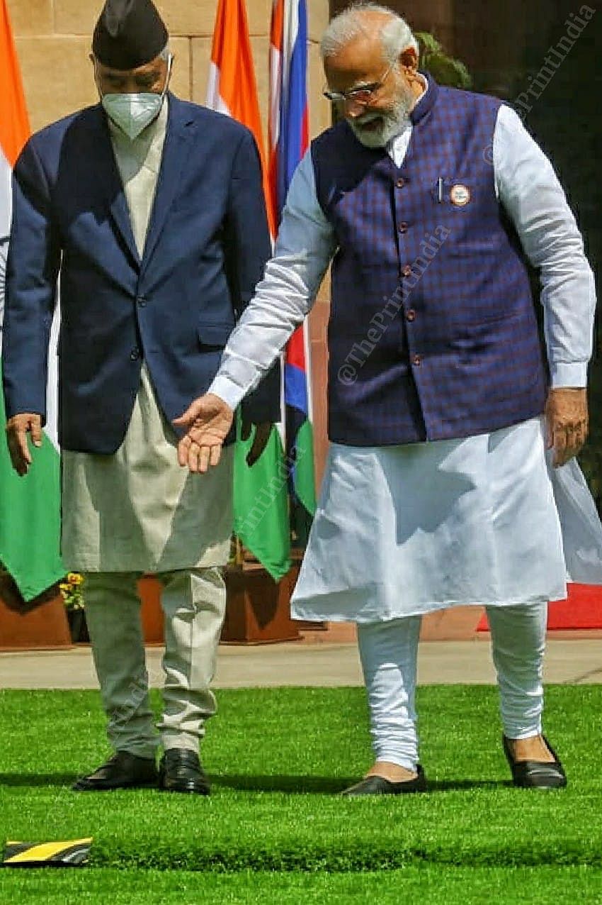 PM Narendra Modi and Nepal PM Sher Bahadur Deuba at Hyderabad House | Photo: Praveen Jain| ThePrint