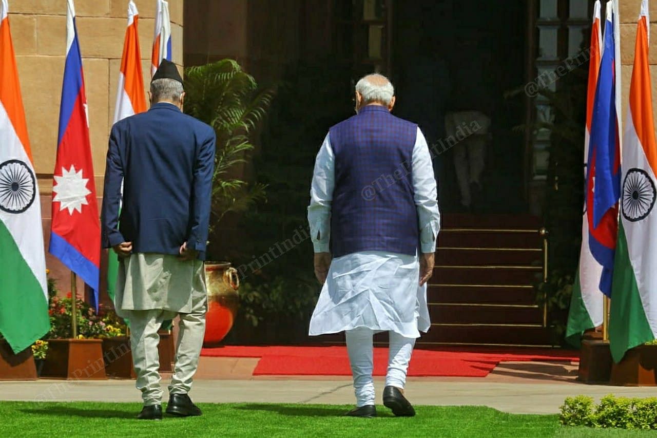 The two leaders enter Hyderabad House for their meeting | Photo: Praveen Jain | ThePrint