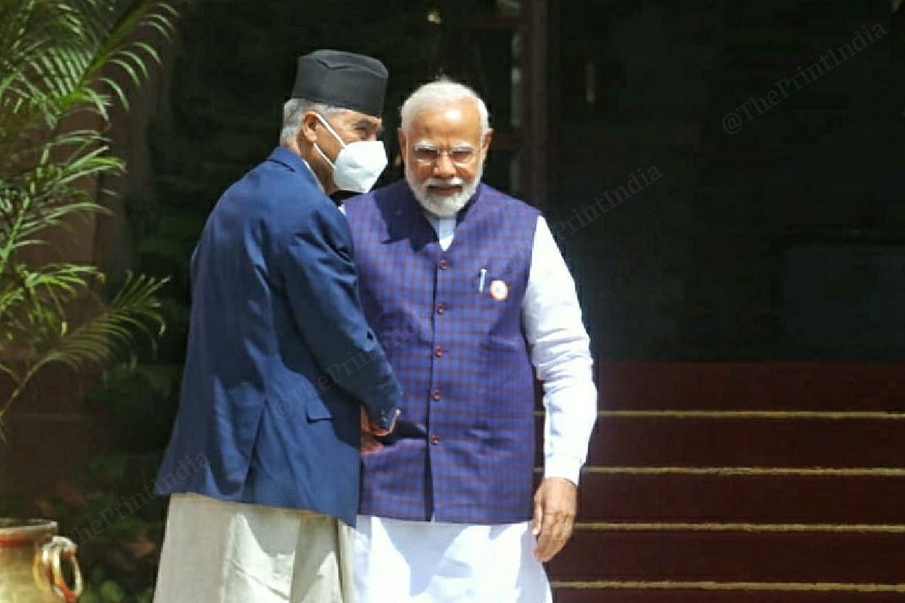 Modi and Deuba at Hyderabad House | Photo: Praveen Jain | ThePrint