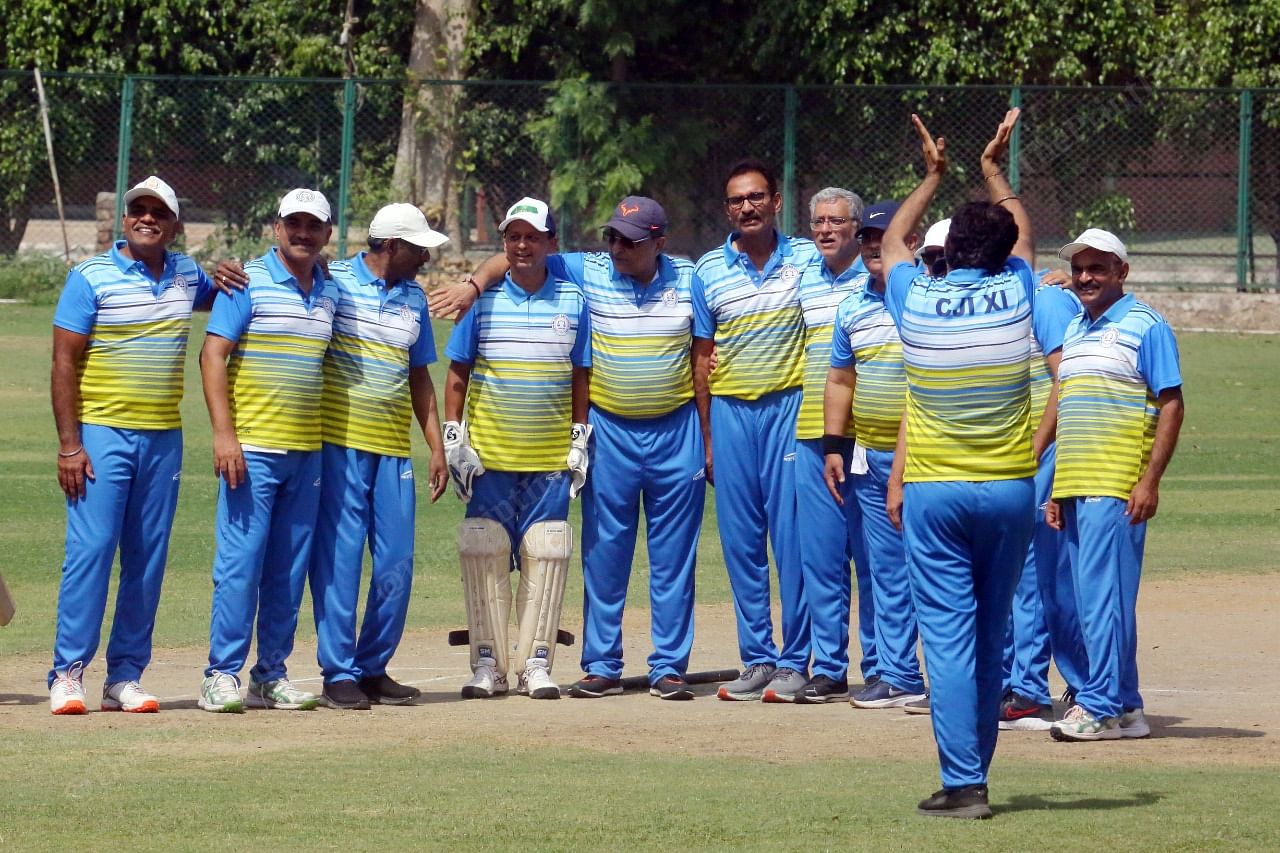 Supreme Court judges celebrate after winning the match | Photo: Praveen Jain | ThePrint