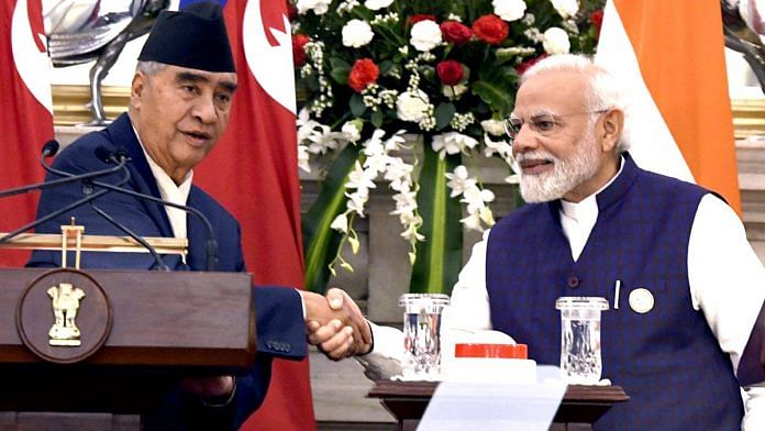 Nepal PM Sher Bahadur Deuba and Prime Minister Narendra Modi at Hyderabad House in New Delhi on 2 April | ANI