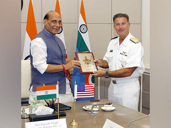 Commander of US Indo-Pacific command Admiral John Aquilino meets Defence Minister Rajnath Singh