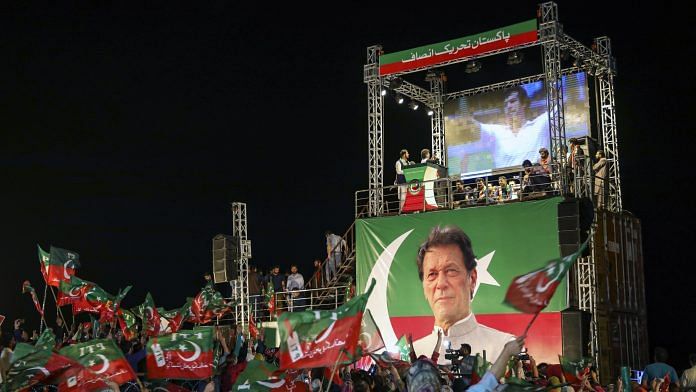 Supporters at a rally for Imran Khan in Islamabad on 5 April 2022 | Bloomberg Photo