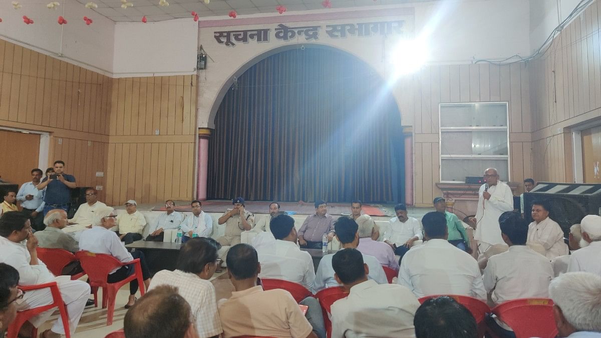 A peace committee meeting held at Karauli Monday, in the aftermath of the violence | Bismee Taskin | ThePrint