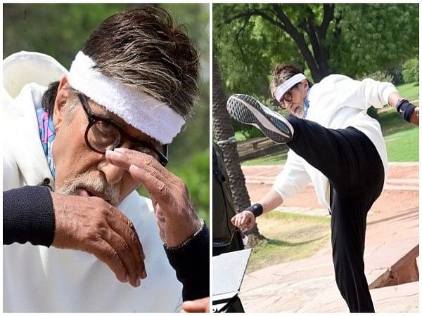  Amitabh Bachchan tries to enact Tiger Shroff's  kick abilities to garner some 'likes' on social media 