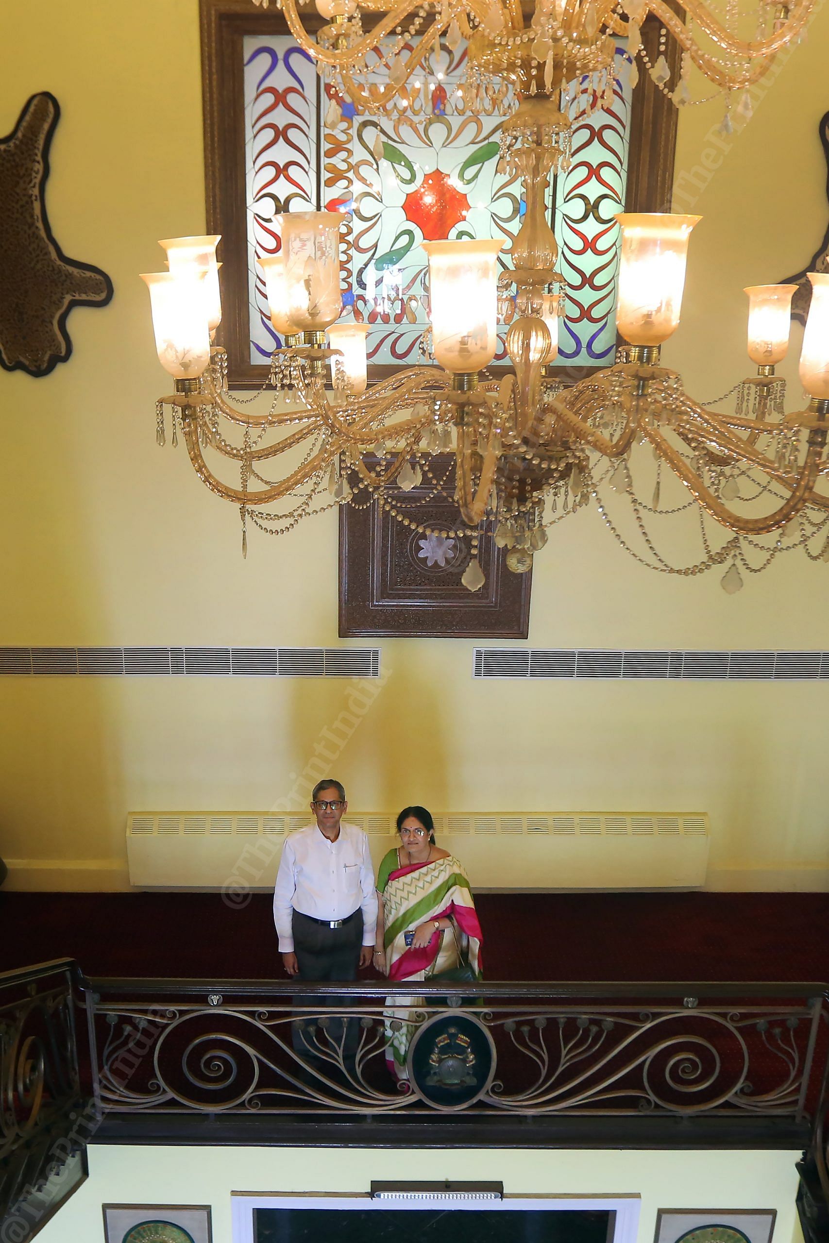 CJI Ramana, with wife Sivamala, inside The Lalit | Photo: Praveen Jain | ThePrint