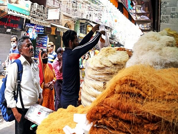 Delhi: Jama Masjid market in merriment as people throng for Eid shopping