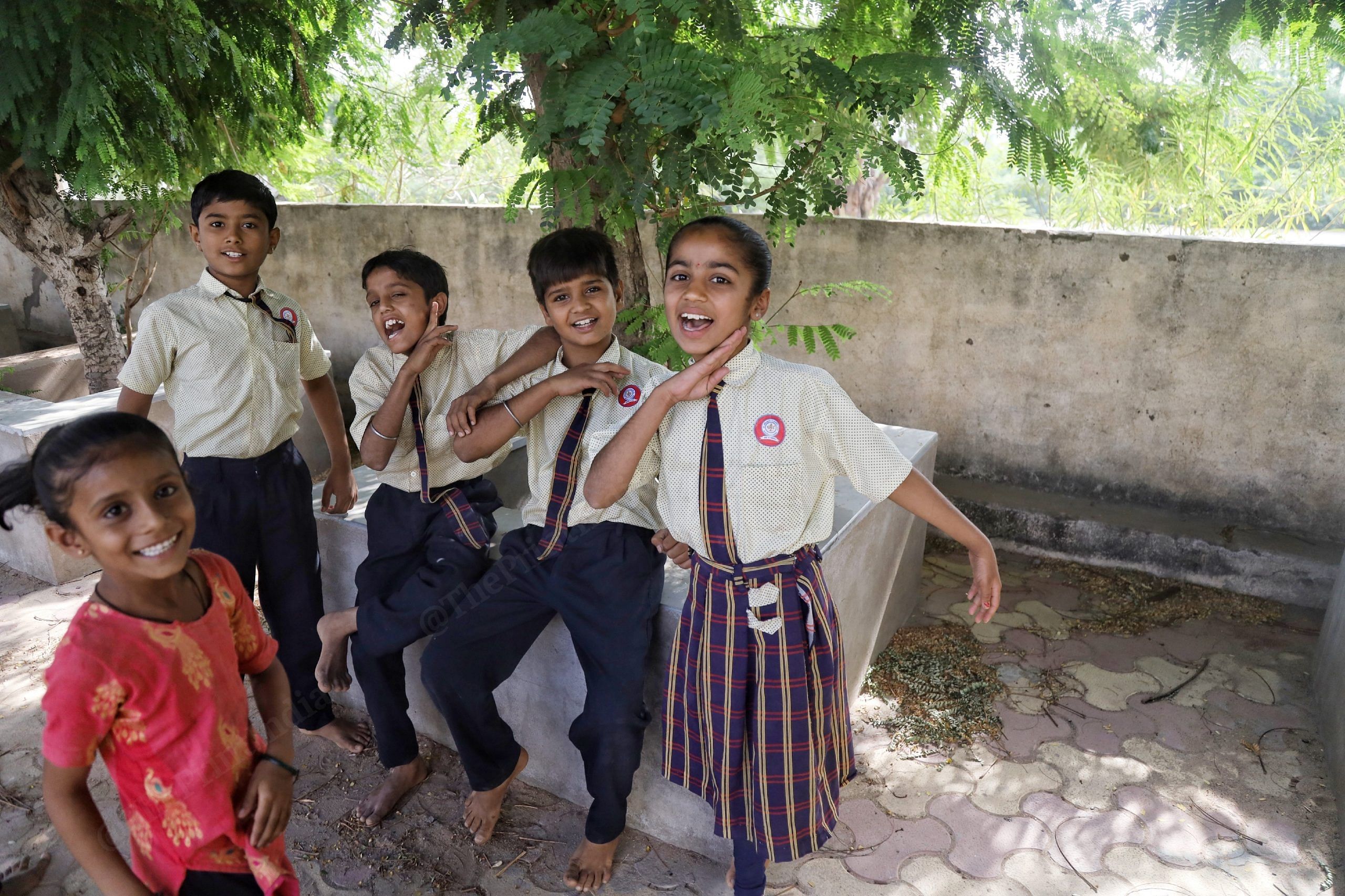 Students of Shree Shakti Nagar school pose for the camera | Photo: Manisha Mondal | ThePrint