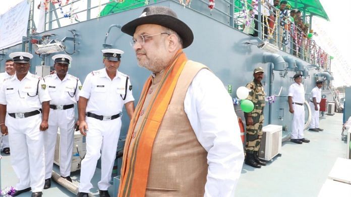 Union Home Minister Amit Shah inaugurating a BSF floating border checkpoint on 5 May 2022 | Twitter @AmitShah