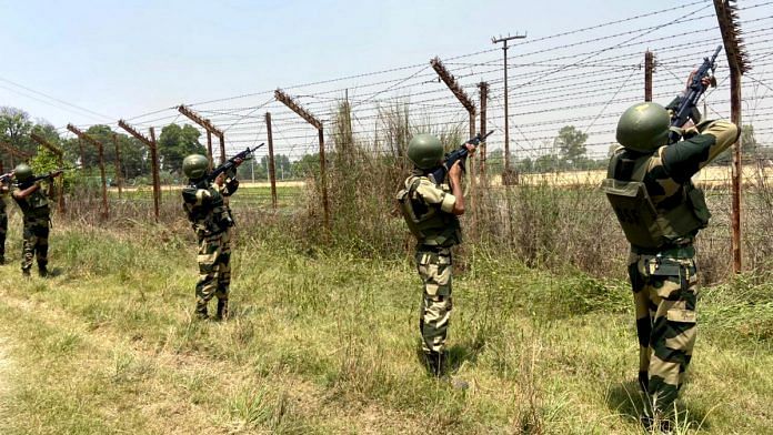 Representational image | BSF personnel carry out patrolling in the Samba sector along the International Border | ANI
