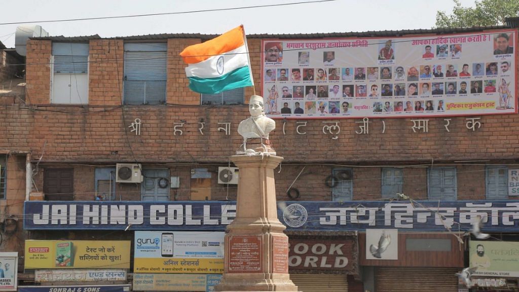 The bust of Balmukund Bissa at Jodhpur's Jalori Gate roundabout | Suraj Singh Bisht | ThePrint
