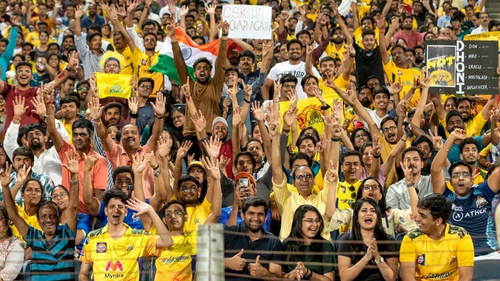 CSK fans during a IPL 2022 match between Gujarat Titans and Chennai Super Kings | ANI