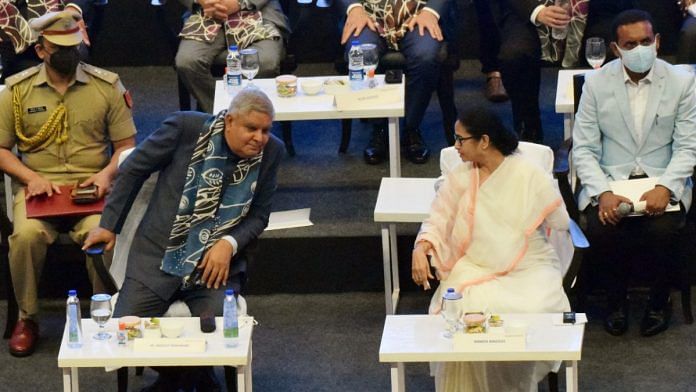 West Bengal Governor Jagdeep Dhankhar with CM Mamata Banerjee | ANI File Photo