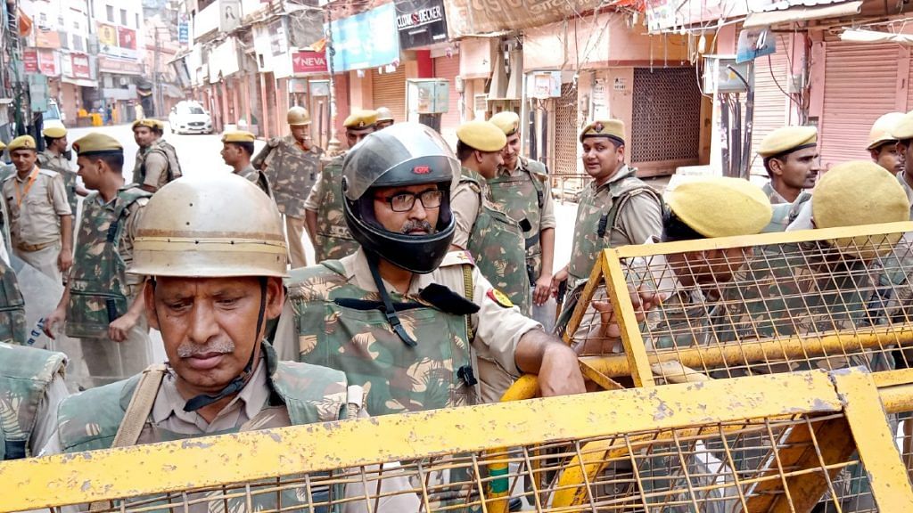 Security tightened near the Kashi Vishwanath Temple-Gyanvapi Mosque complex in Varanasi as its court-mandated videography survey was completed Monday | ANI