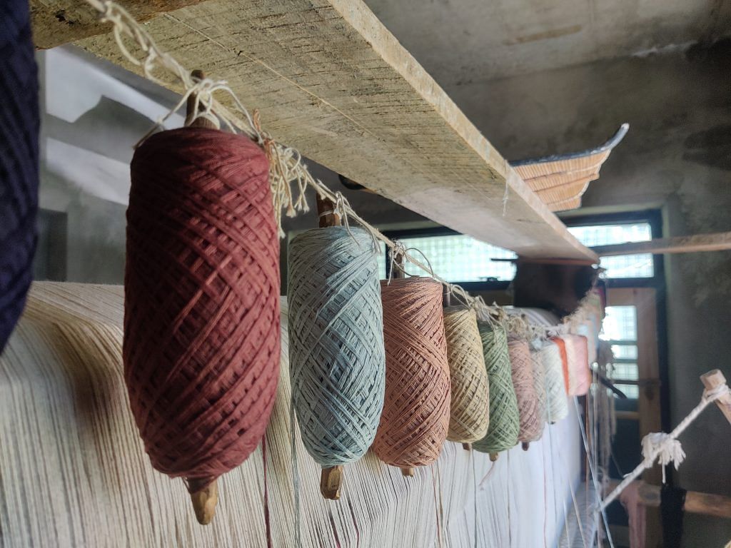 Colourful silk yarns used in carpet making; photo by Shubhangi Misra | ThePrint