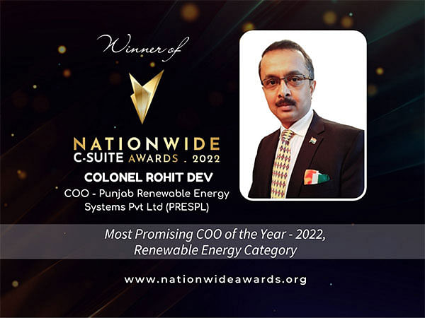 Colonel Rohit Dev Most Promising COO of the Year - 2022, Renewable Energy Category