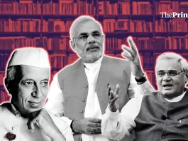 A graphic featuring Jawaharlal Nehru, Narendra Modi, and Atal Bihari Vajpayee from L-R | Siddhant Gupta | ThePrint