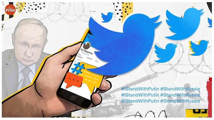 Researchers examined over 6 lakh tweets on the Russia-Ukraine conflict | Illustration: Ramandeep Kaur | ThePrint