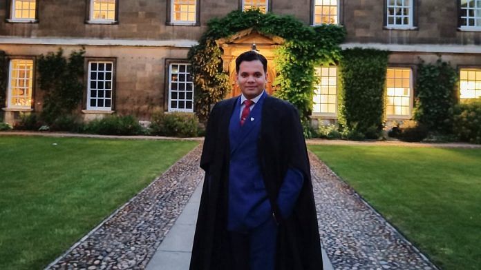 Siddhartha Verma, an IRTS officer who is currently on study leave as a Commonwealth scholar at the University of Cambridge | Photo: Twitter/@Sid_IRTS ·