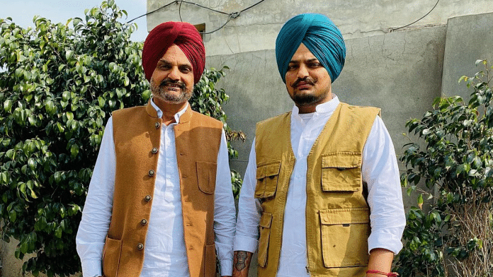 Punjabi singer Sidhu Moosewala (right) with his father Balkaur Singh | Pic courtesy: Instagram/ @sidhu_moosewala