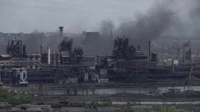 A view shows the Azovstal steel plant in the city of Mariupol on 10 May, 2022, amid the ongoing Russian military action in Ukraine | Photographer: -/AFP/Getty Images via Bloomberg