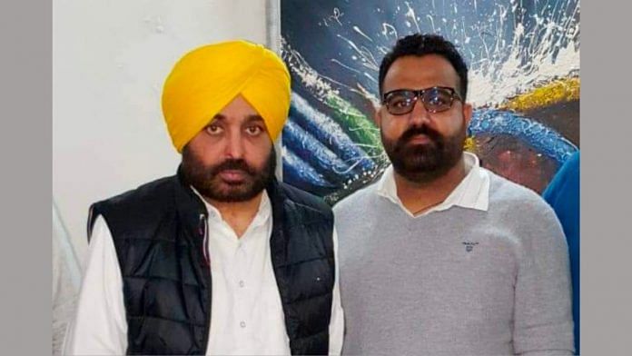 Viral image of Punjab CM Bhagwant Mann with a person identified as Goldy Brar | Twitter