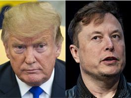 Donald Trump (L) and Elon Musk
