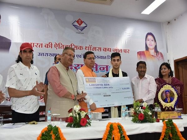 Uttarakhand CM honours Lakshya Sen for winning Thomas Cup