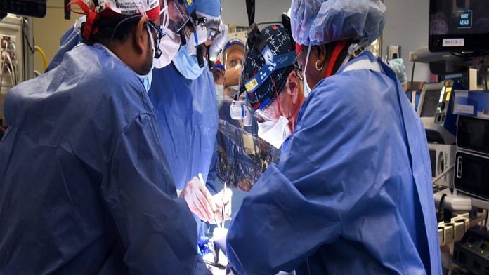 Surgeons operating on David Bennett Sr. in January this year | medschool.umaryland.edu/