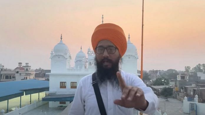 Barjinder Singh Parwana exhorts Sikhs to protest against the 29 April anti-Khalistan march | YouTube screengrab/Barjinder Singh Parwana