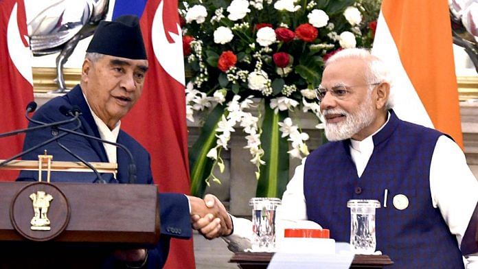 PM Modi with Nepal counterpart Sher Bahadur Deuba, during the latter's visit to India in April | ANI