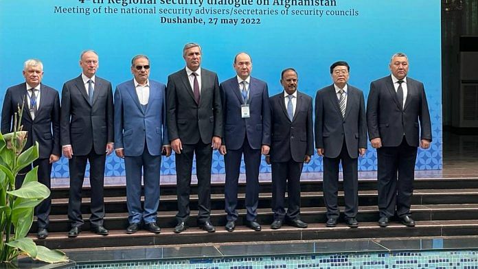 NSA Ajit Doval with NSAs from the other countries at the meeting at Dushanbe, Tajikistan | Photo: Courtesy the NSA's office