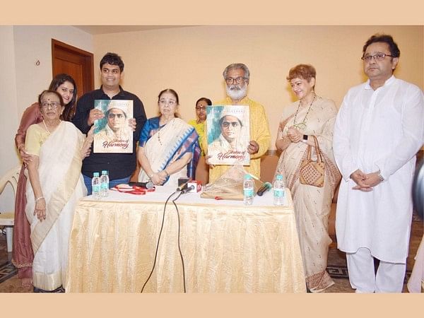 'Strokes of Harmony', a coffee table book on paintings by singer Usha Mangeshkar and the Mangeshkar family released in Mumbai