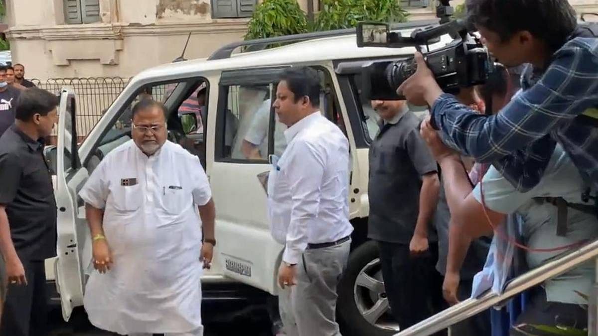 Minister Partha Chatterjee at the CBI office in Kolkata Wednesday | Photo: Sreyashi Dey | ThePrint