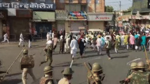 A ruckus broke out at Jalori Gate area, Jodhpur on 3 May 2022 | Photo: Twitter/@ANI
