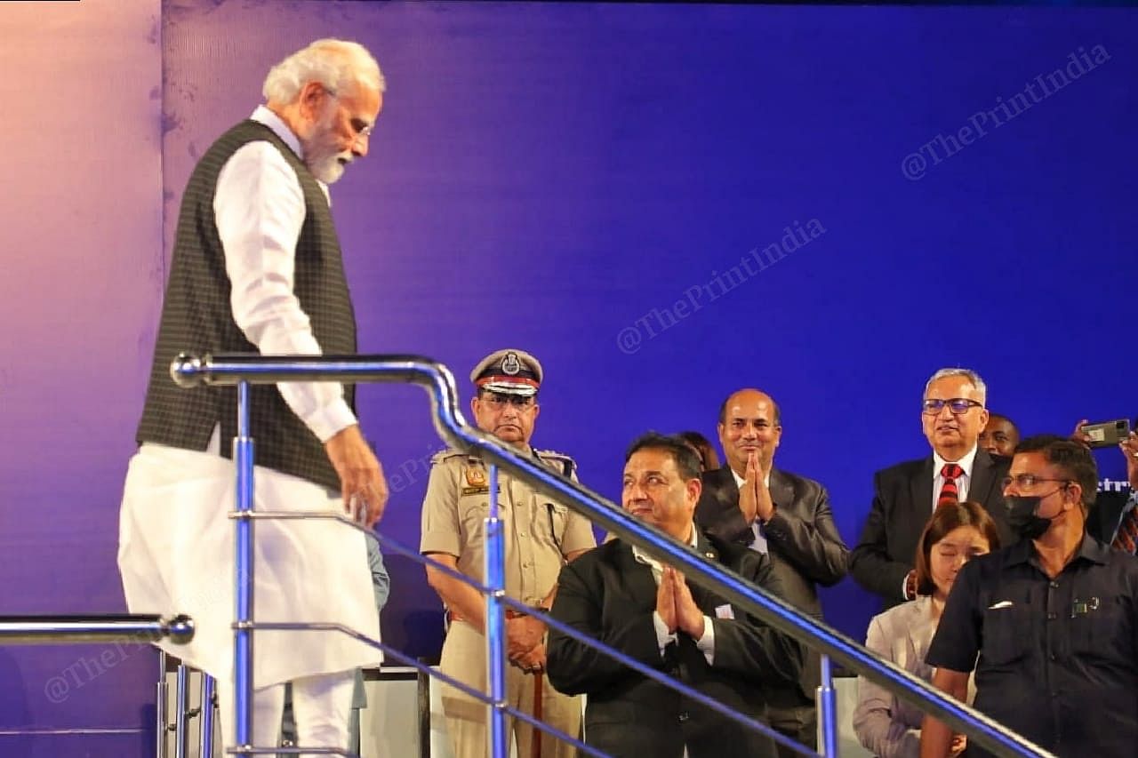 PM Modi leaves after the function | Photo: Praveen Jain | ThePrint
