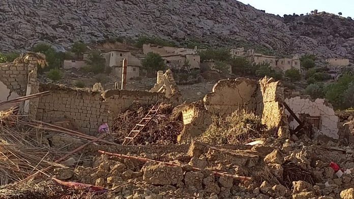 Stone houses devastated after a powerful earthquake hit Afghanistan on 22 June 2021 | Photo: Twitter/@BakhtarNA