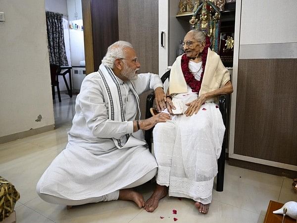 Gujarat: PM Modi meets mother Heeraben Modi on her 100th birthday
