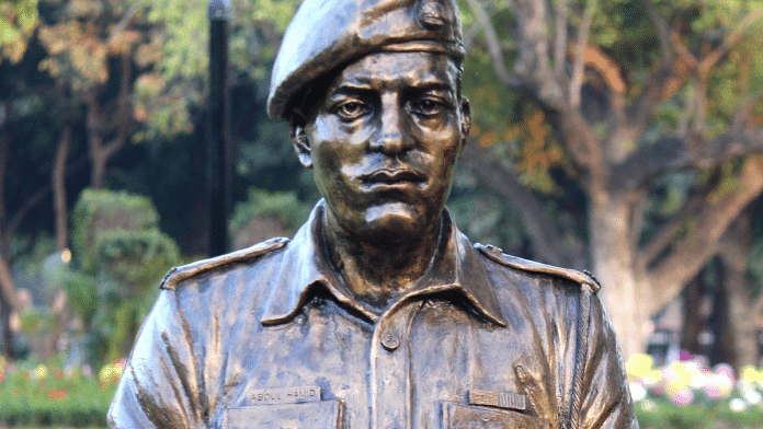Abdul Hamid's bust at Param Yodha Sthal, National War Memorial, New Delhi | Wikimedia Commons