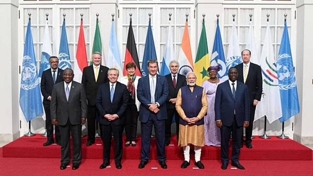 Attendees pose for a group photo at the 48th G7 Summit on 26 June | PTI