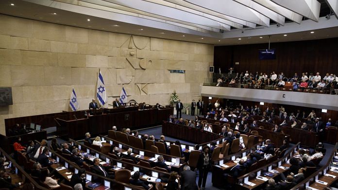 Naftali Bennett, leader of the Yamina party, speaks at the Knesset in Jerusalem, Israel, on 13 June 2021 | Bloomberg Photo