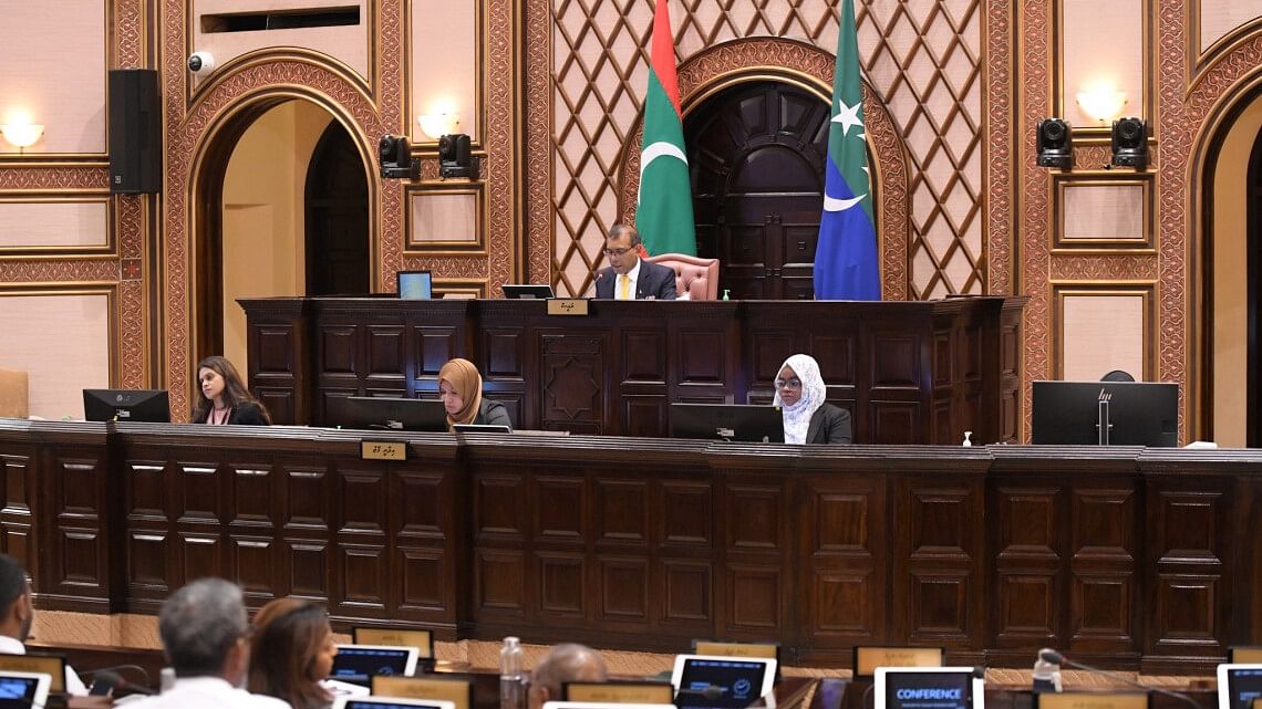 A session in progress inside the Maldives Parliament