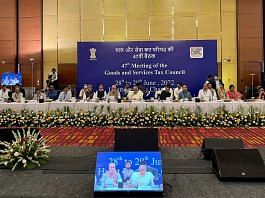 Union Finance Minister Nirmala Sitharaman chairing the 47th meeting of the GST Council in Chandigarh Tuesday | ANI