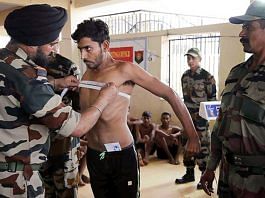 File photo of a physical fitness test underway at an Army recruitment rally | PTI