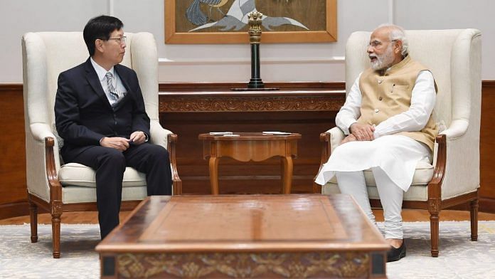 Foxconn Chairman Young Liu with PM Narendra Modi Thursday | Twitter | @Narendramodi