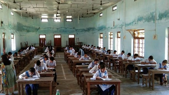 Representational image of a classroom during school exams in Arunachal Pradesh | Twitter | @EducationArPr
